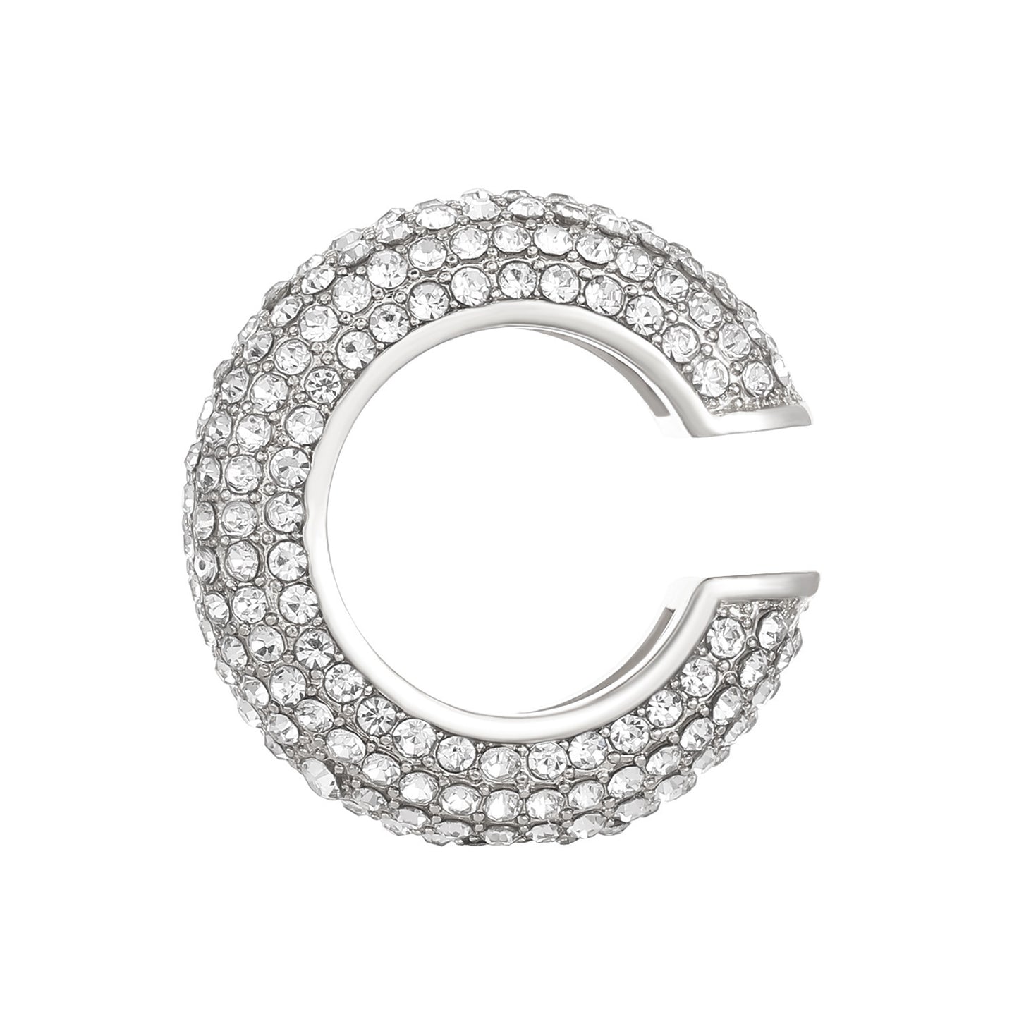 Luxurious U Shape Clip Earrings For Women In Copper With KC Golden Plated Finish And Zircon Inlay