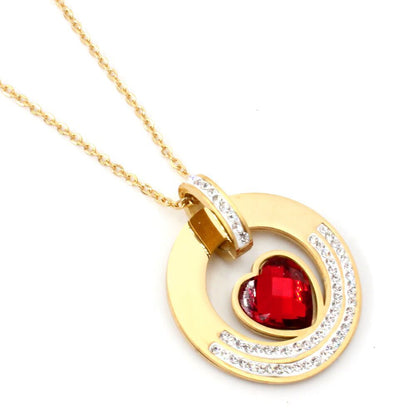 Heart Shape Jewelry Set In Simple Style With Electroplated Metal And Cable Chain, Available As 1 Set