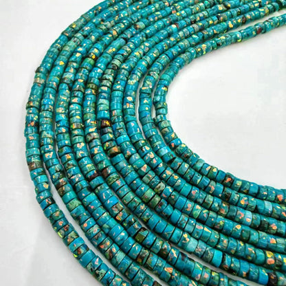 Natural Stone Printing Spacer Bars With October Birthstone Opal Inlay Featuring Cutting Craftsmanship In Blue Baroque Style