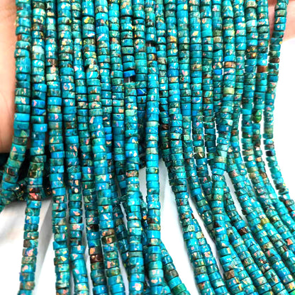 Natural Stone Printing Spacer Bars With October Birthstone Opal Inlay Featuring Cutting Craftsmanship In Blue Baroque Style