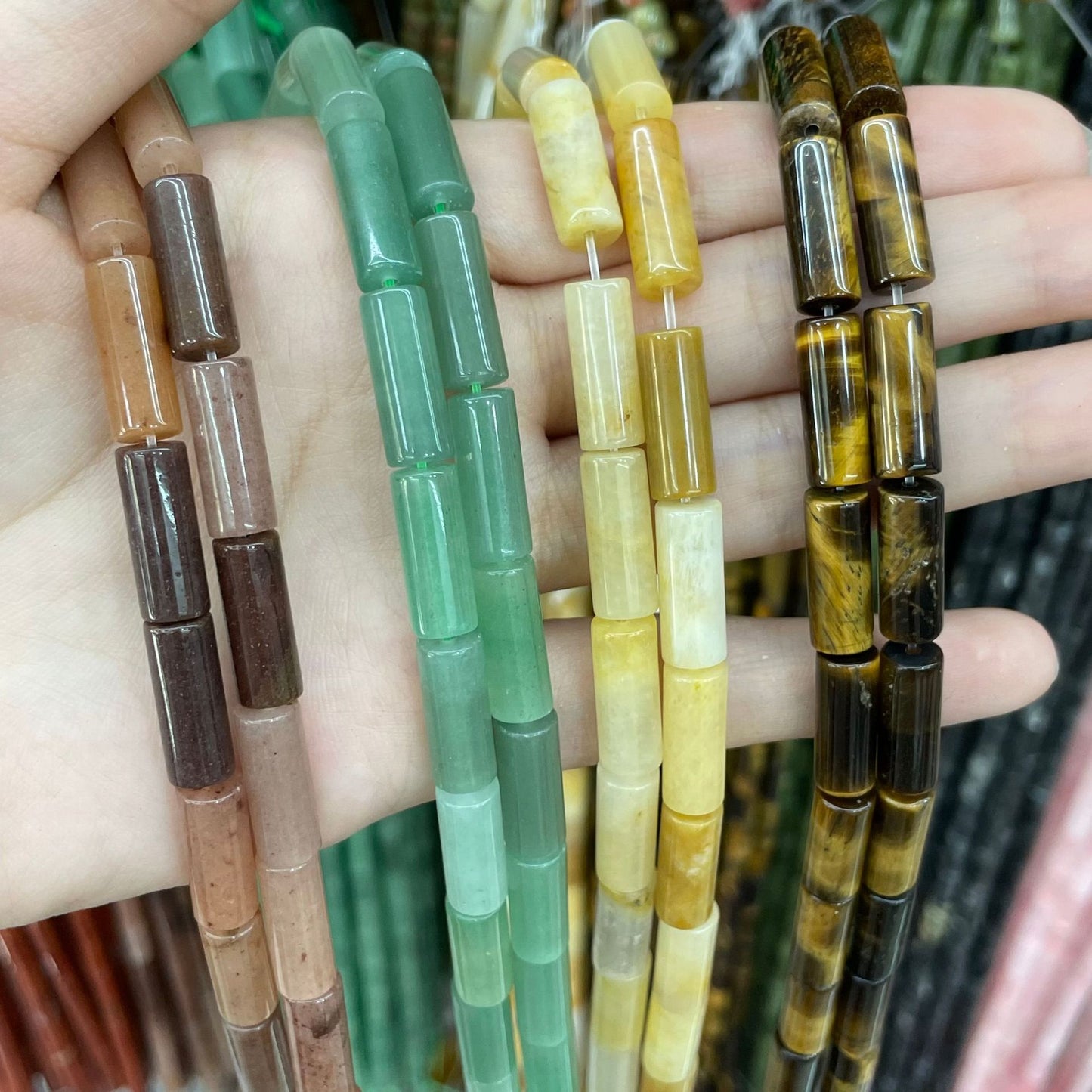 Natural Rose Quartz And Tiger Eye Beads, Polished 6 Mm Diameter Natural Stone For Jewelry Making In Natural Pink