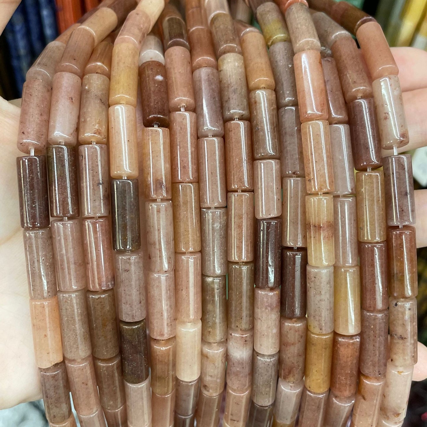 Natural Rose Quartz And Tiger Eye Beads, Polished 6 Mm Diameter Natural Stone For Jewelry Making In Natural Pink