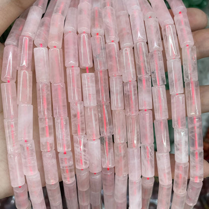 Natural Rose Quartz And Tiger Eye Beads, Polished 6 Mm Diameter Natural Stone For Jewelry Making In Natural Pink
