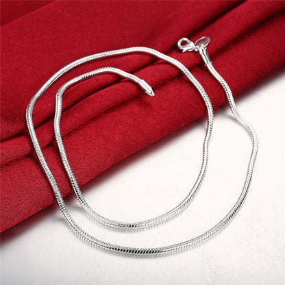 Elaborate Geometric Necklace In With Electroplated Silver 304 Stainless Steel And Snake Chain
