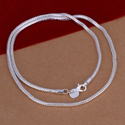 Elaborate Geometric Necklace In With Electroplated Silver 304 Stainless Steel And Snake Chain