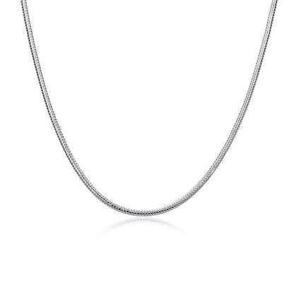 Elaborate Geometric Necklace In With Electroplated Silver 304 Stainless Steel And Snake Chain