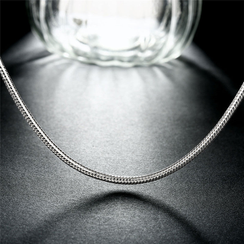 Elaborate Geometric Necklace In With Electroplated Silver 304 Stainless Steel And Snake Chain