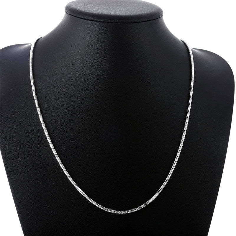 Elaborate Geometric Necklace In With Electroplated Silver 304 Stainless Steel And Snake Chain