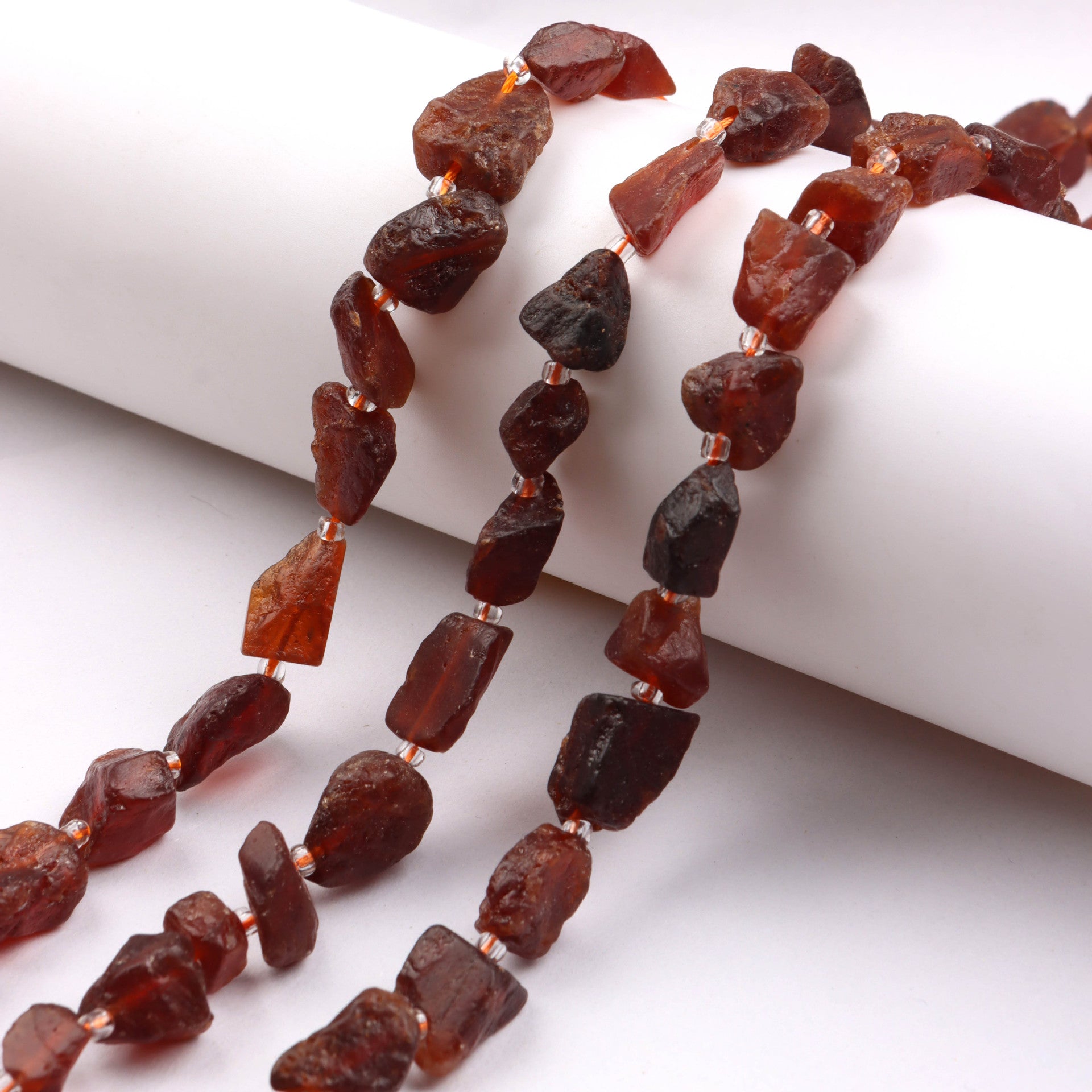 Natural Stone Garnet Beads For Jewelry Making, 10mm Diameter, Available In Orange