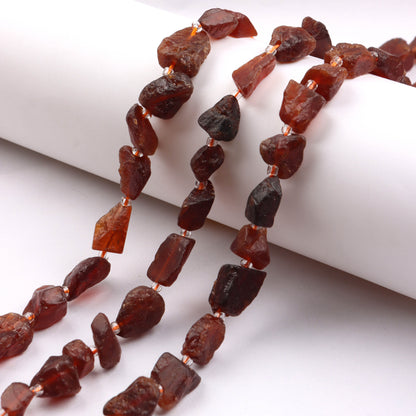 Natural Stone Garnet Beads For Jewelry Making, 10mm Diameter, Available In Orange