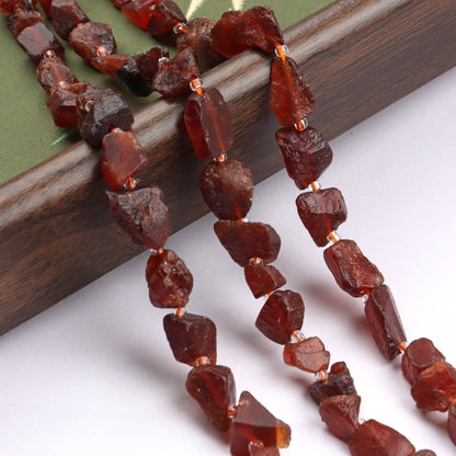 Natural Stone Garnet Beads For Jewelry Making, 10mm Diameter, Available In Orange