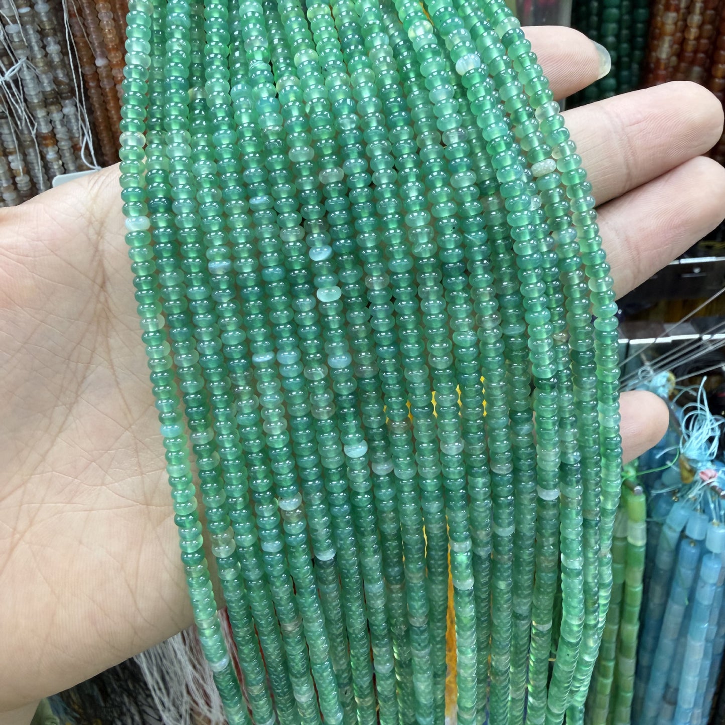 Polished Natural Agate Beads For Jewelry Making, Diameter 4mm, Available In Yellow