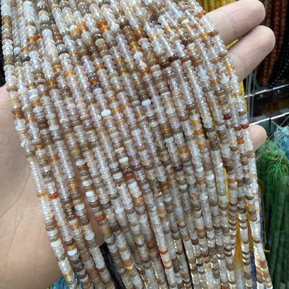 Polished Natural Agate Beads For Jewelry Making, Diameter 4mm, Available In Yellow