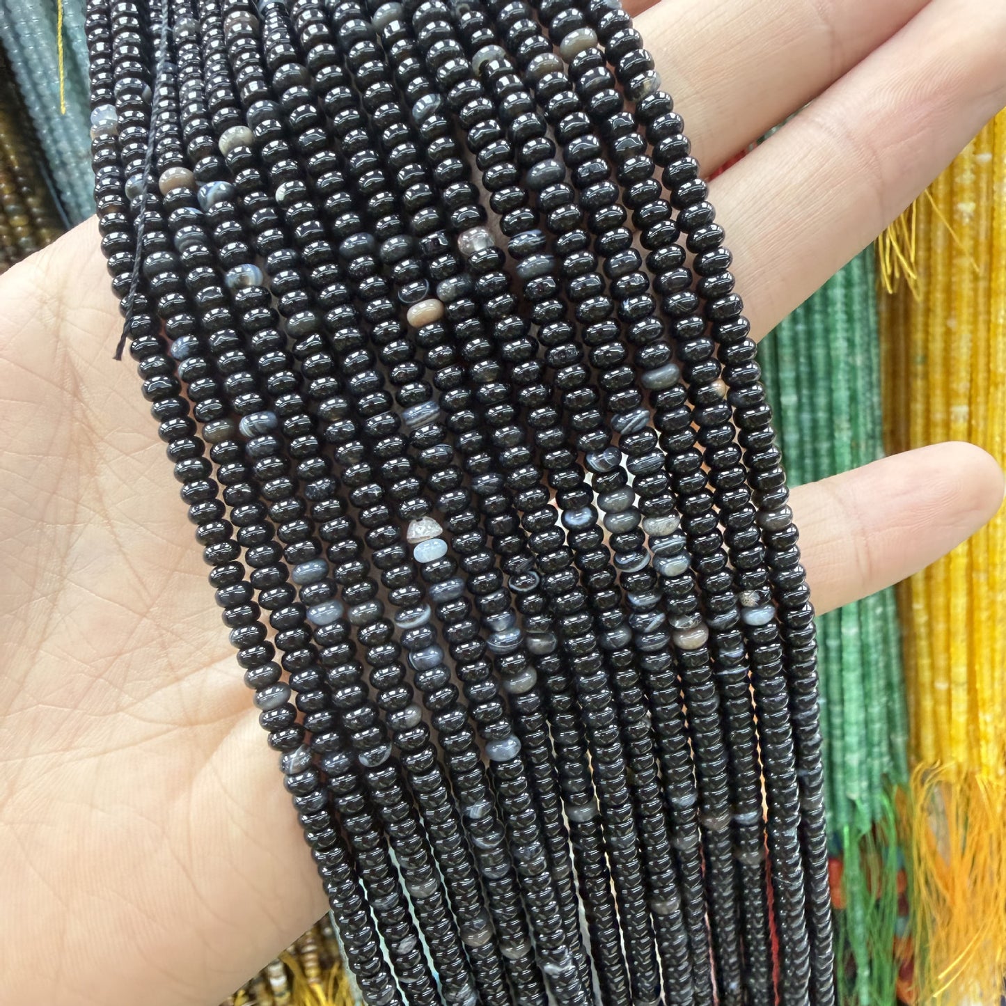 Polished Natural Agate Beads For Jewelry Making, Diameter 4mm, Available In Yellow