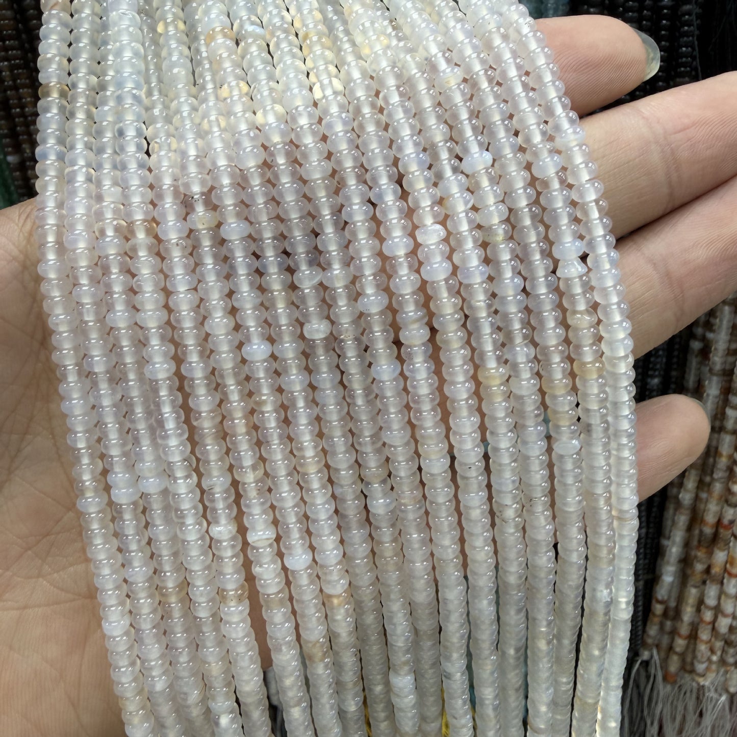 Polished Natural Agate Beads For Jewelry Making, Diameter 4mm, Available In Yellow