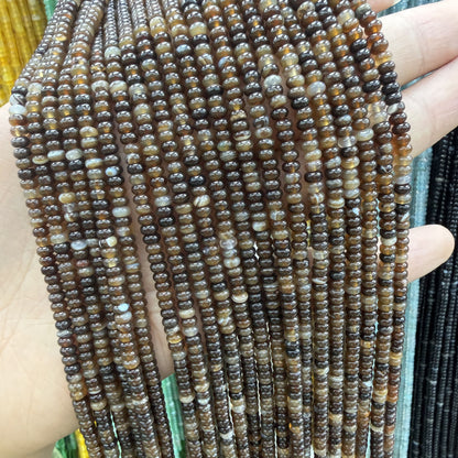 Polished Natural Agate Beads For Jewelry Making, Diameter 4mm, Available In Yellow