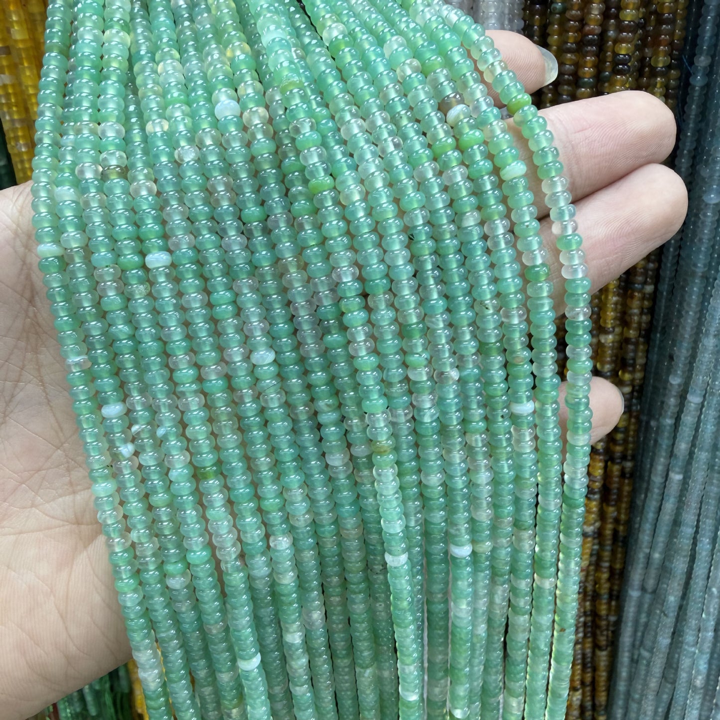 Polished Natural Agate Beads For Jewelry Making, Diameter 4mm, Available In Yellow