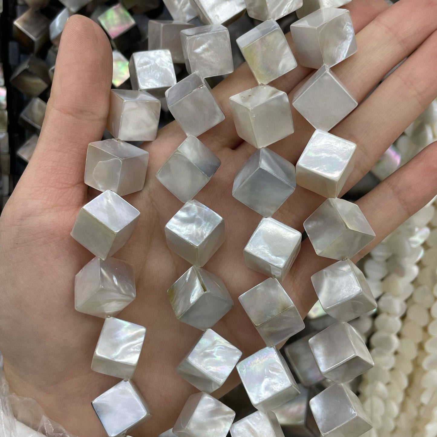 Smooth Shell Beads For Jewelry Making, Polished Natural White Shell Beads For Crafting