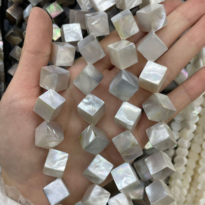 Smooth Shell Beads For Jewelry Making, Polished Natural White Shell Beads For Crafting