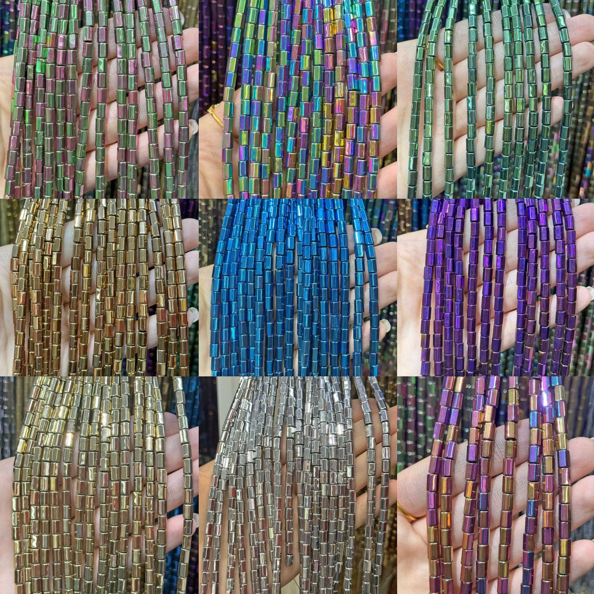Natural Hematite Beads 4mm Diameter Featuring Cutting Craftsmanship With Center-Drilled Design In Baroque Style