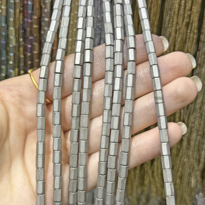 Natural Hematite Beads 4mm Diameter Featuring Cutting Craftsmanship With Center-Drilled Design In Baroque Style