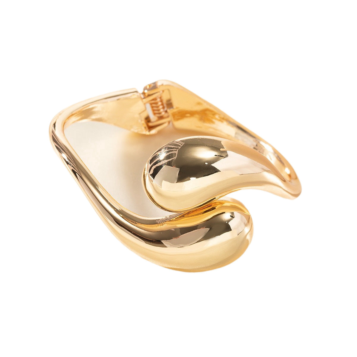 Simple Style Gold Alloy Bangle With Water Droplets Pattern Featuring Electroplated Finish