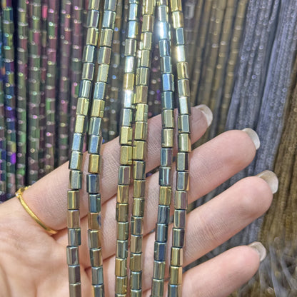 Natural Hematite Beads 4mm Diameter Featuring Cutting Craftsmanship With Center-Drilled Design In Baroque Style
