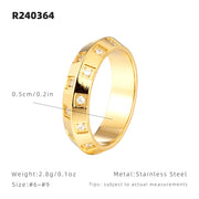 Gold Ice Cube UFO Diamond Ring