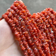 Approximately 5-8mm Southern Red Agate Pebbles / 38cm