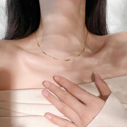 Simple Style Quadrilateral Necklace For Women With Waterproof Non Tarnish Titanium Steel Pendant And Snake Chain