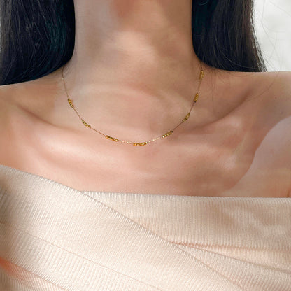Simple Style Quadrilateral Necklace For Women With Waterproof Non Tarnish Titanium Steel Pendant And Snake Chain