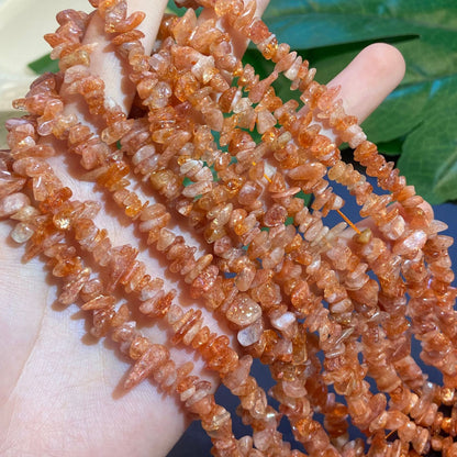 Natural Stone Beads With 5mm Diameter Featuring Polished Sunstone Inlay In Gold Baroque Style