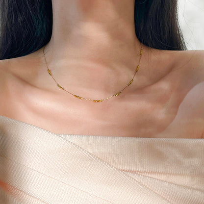 Simple Style Quadrilateral Necklace For Women With Waterproof Non Tarnish Titanium Steel Pendant And Snake Chain