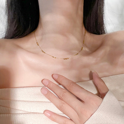 Simple Style Quadrilateral Necklace For Women With Waterproof Non Tarnish Titanium Steel Pendant And Snake Chain