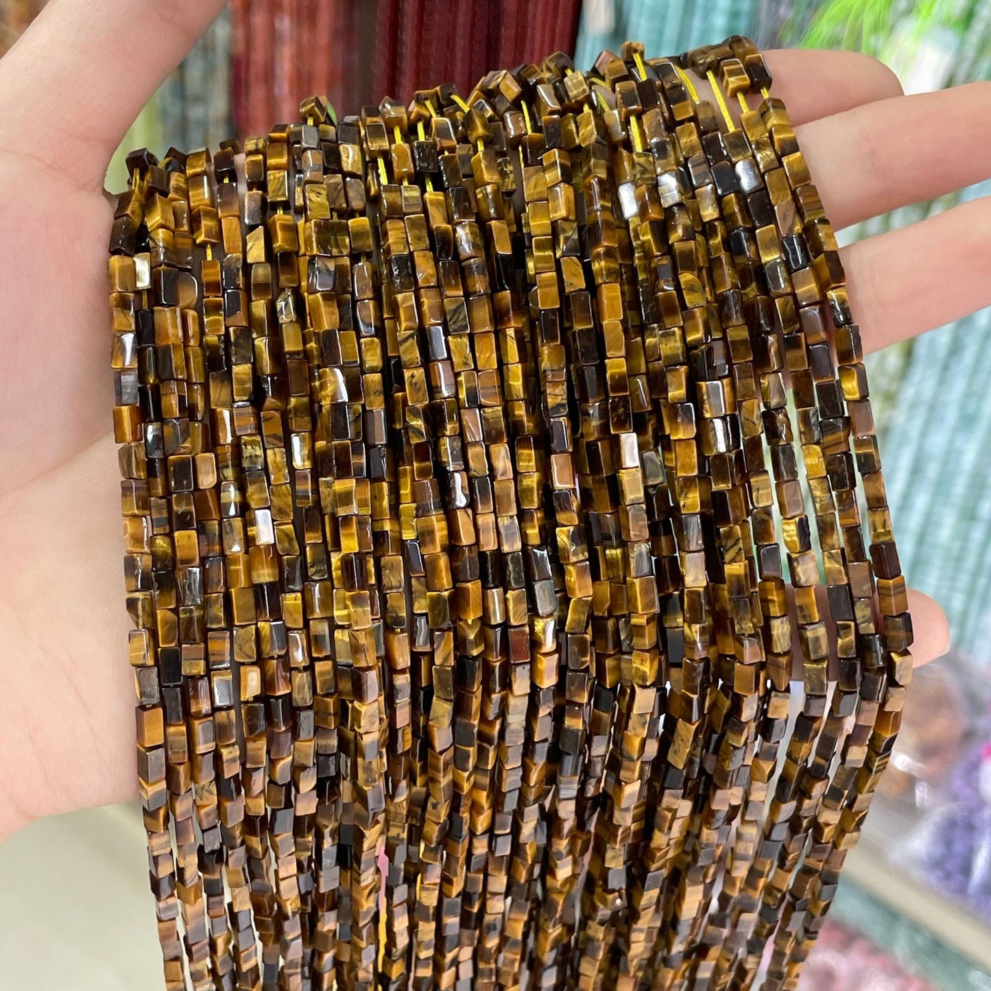 Polished Natural Lapis Lazuli Beads With Tiger Eye Inlay, 4mm Diameter, Hole Size 2~2.9mm For Jewelry Making