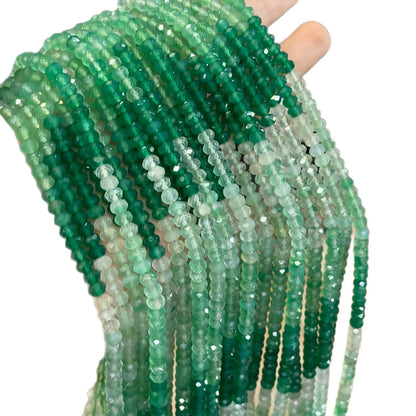 Ombre Agate Beads With Polished Finish, Diameter 3mm And Hole Size 6~9.9mm For Jewelry Making