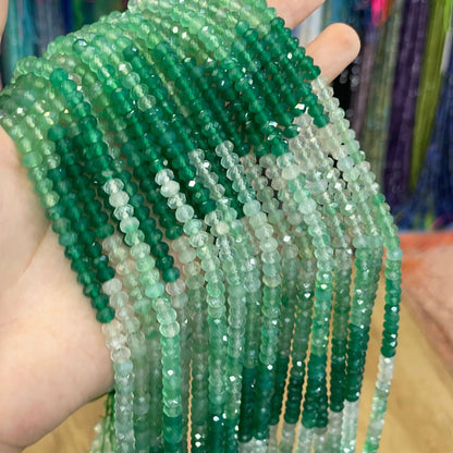 Ombre Agate Beads With Polished Finish, Diameter 3mm And Hole Size 6~9.9mm For Jewelry Making