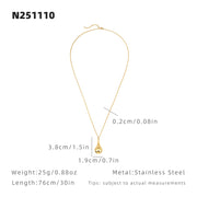 Gold Water Drop Pendant Necklace