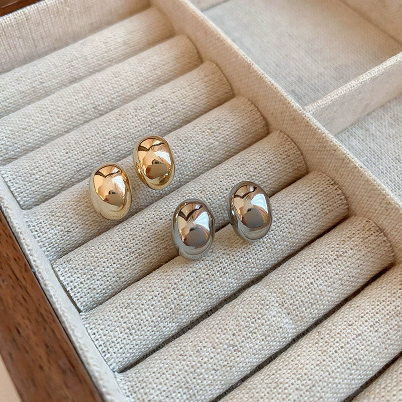 Round Stud Earrings For Women Featuring Waterproof Non Tarnish Gold Titanium Steel With 304 Stainless Steel Ear Pins