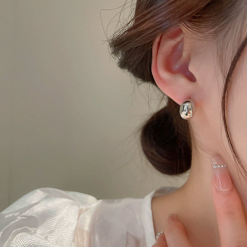 Round Stud Earrings For Women Featuring Waterproof Non Tarnish Gold Titanium Steel With 304 Stainless Steel Ear Pins