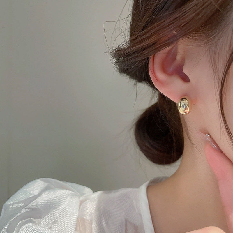 Round Stud Earrings For Women Featuring Waterproof Non Tarnish Gold Titanium Steel With 304 Stainless Steel Ear Pins