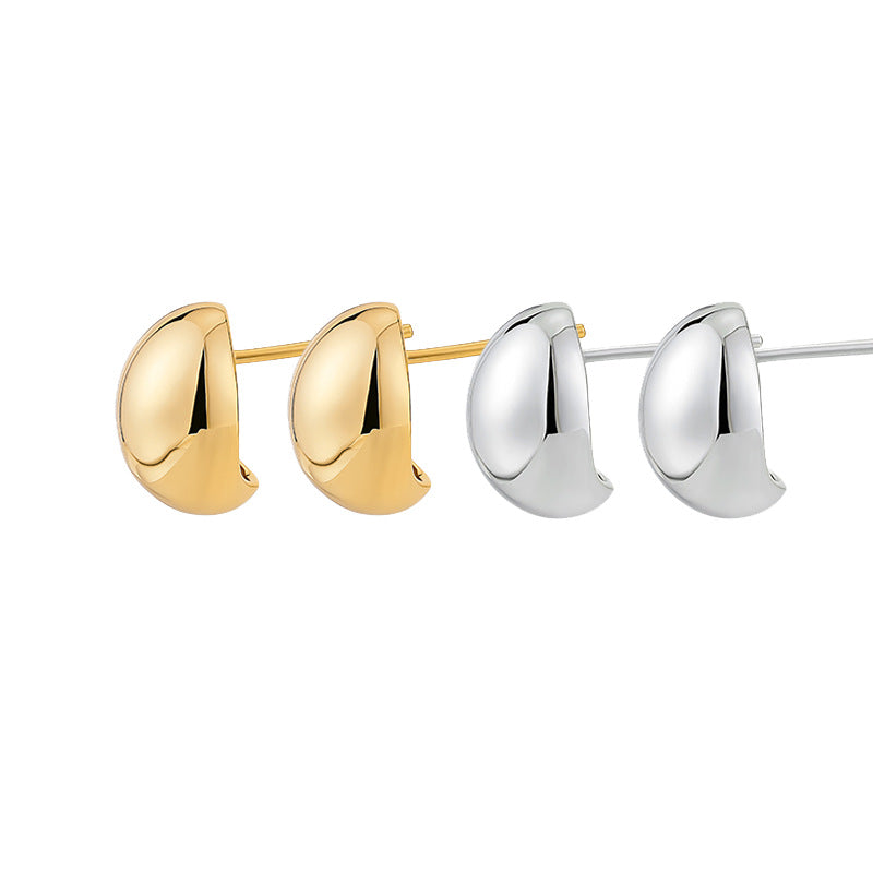 Round Stud Earrings For Women Featuring Waterproof Non Tarnish Gold Titanium Steel With 304 Stainless Steel Ear Pins