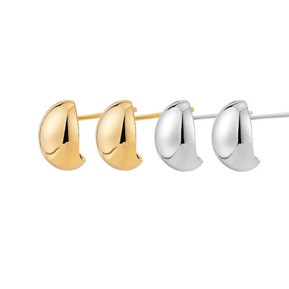 Round Stud Earrings For Women Featuring Waterproof Non Tarnish Gold Titanium Steel With 304 Stainless Steel Ear Pins