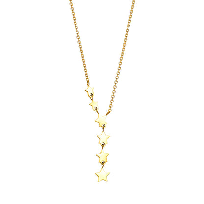 Simple Style Gold Star Choker Necklace For Women With Electroplated Titanium Steel Pendant