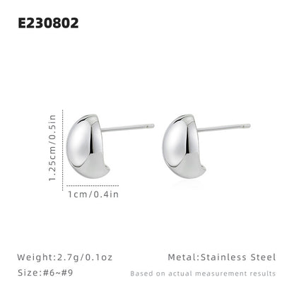Round Stud Earrings For Women Featuring Waterproof Non Tarnish Gold Titanium Steel With 304 Stainless Steel Ear Pins