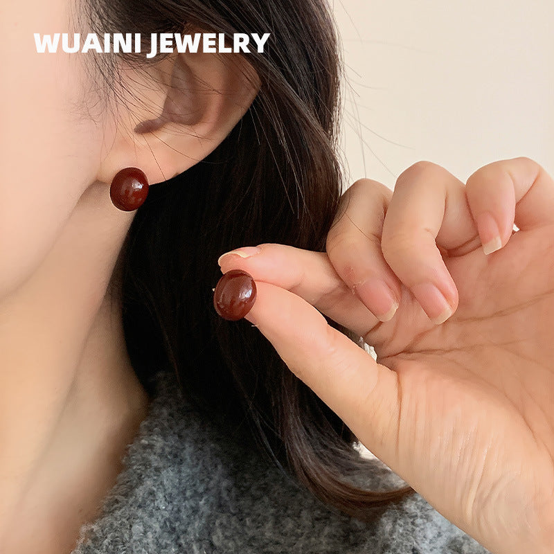 Round Stud Earrings For Women Featuring Waterproof Non Tarnish Gold Titanium Steel With 304 Stainless Steel Ear Pins