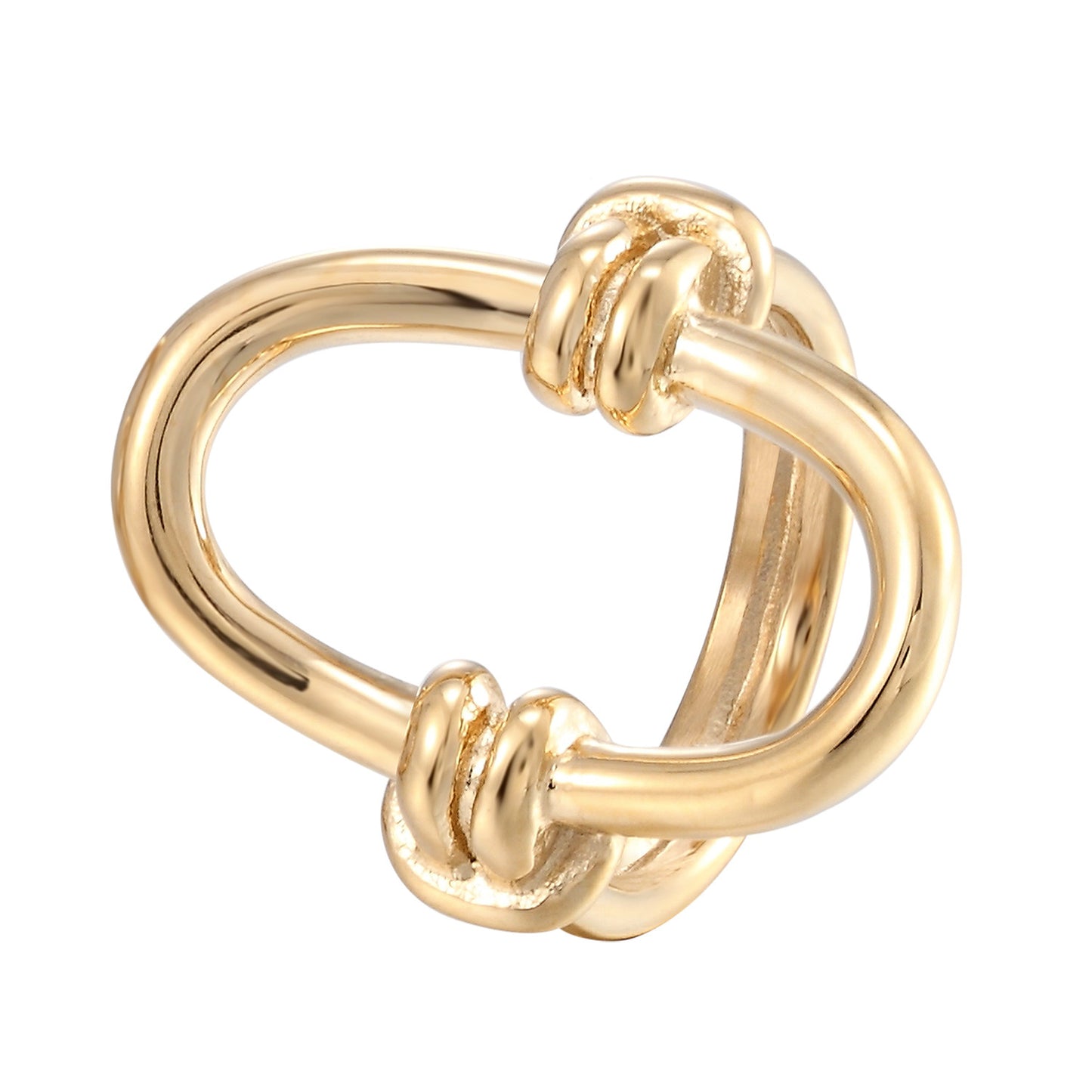 Simple Style Oval Titanium Steel Ring For Women In Gold, Perfect For Winter Wear