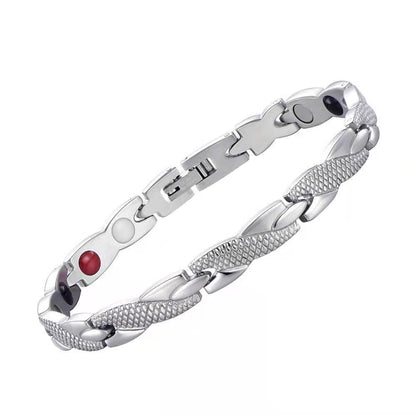 Dragon Alloy Bracelet In Dyed Black With Electroplated Finish, Unisex Design Featuring Magnetic Clasp Closure