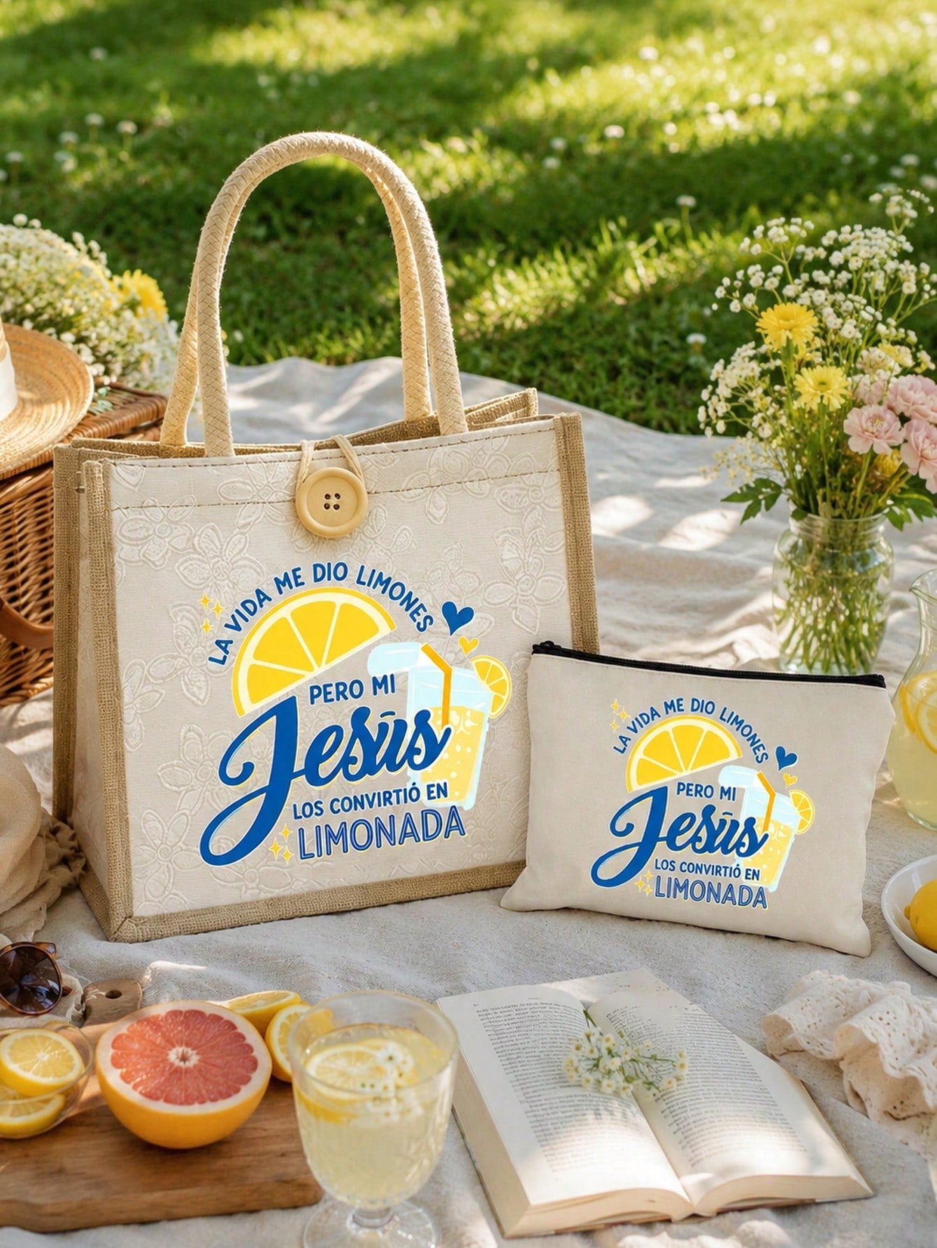 Unisex Square Shoulder Bag With Cartoon Lemon Pattern Printing, Made Of Polyester, Featuring Double Handle Design