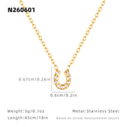 Gold /mini Horseshoe Diamond Necklace